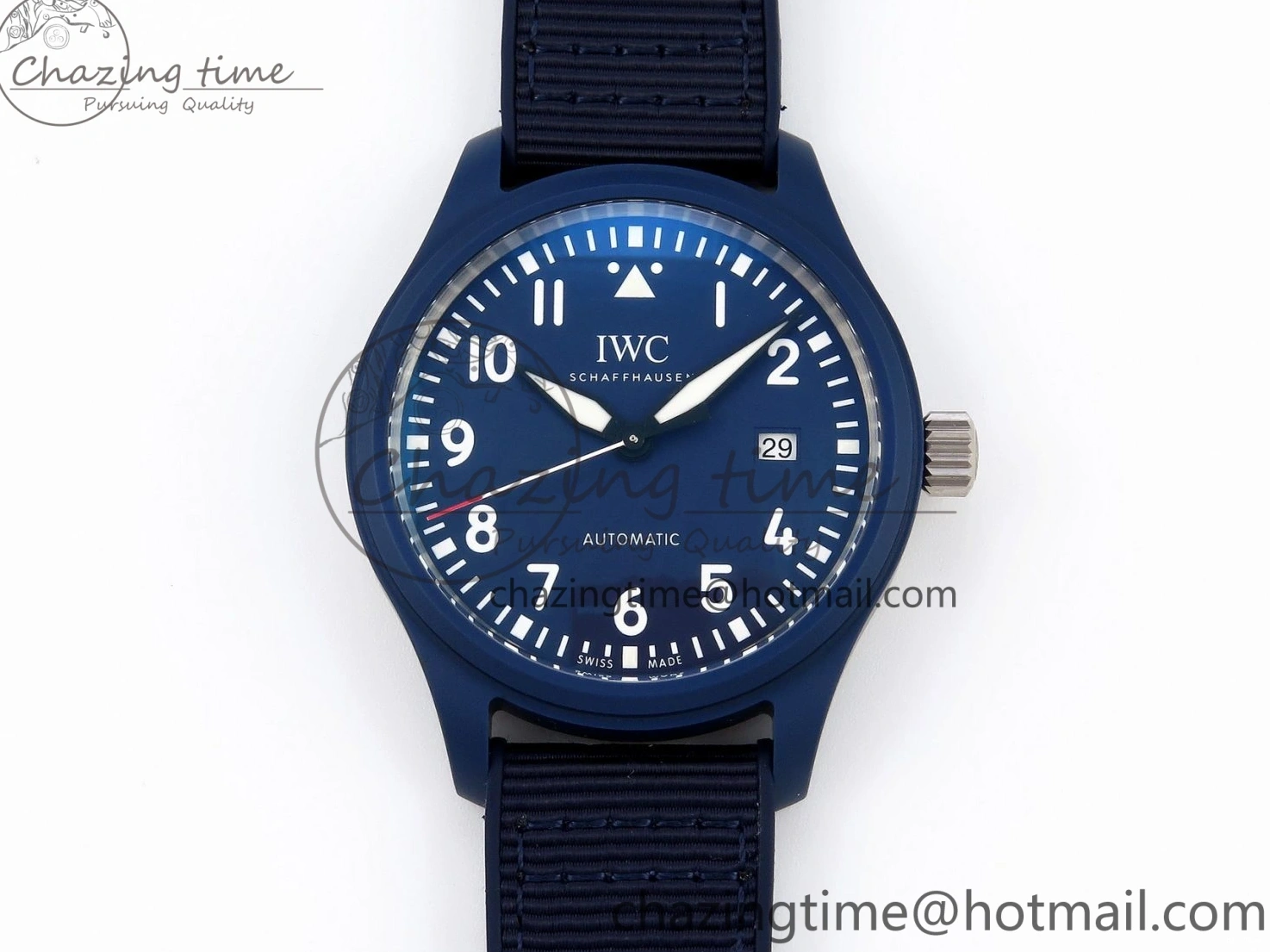MIROTIME 0206 Original Pilot’s Watch Laureus Blue Ceramic IW328101 ZF 1:1 Best Edition on Blue Nylon Strap A 7027